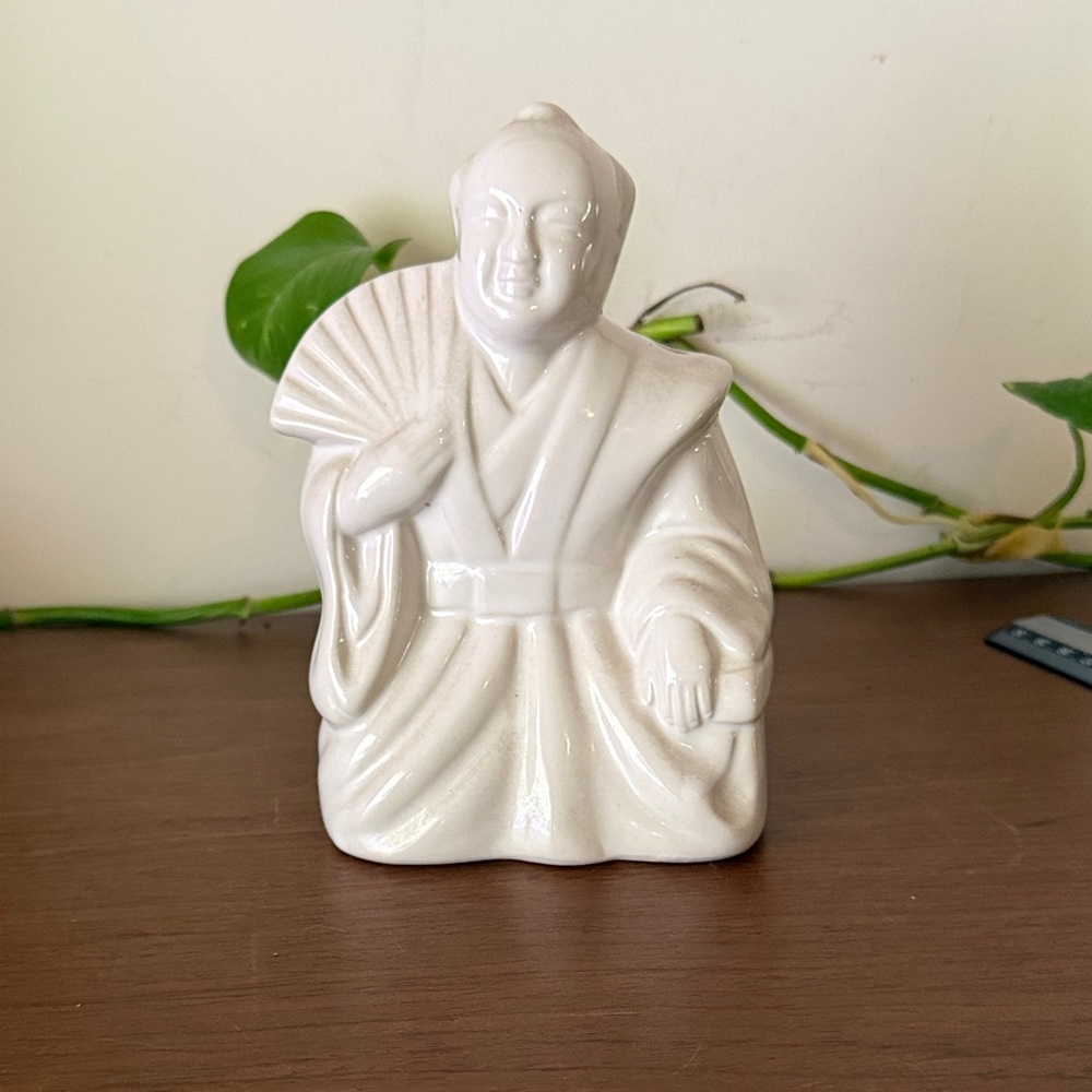 Vintage BENIHANA Samurai w/ Fan Tiki Candle Holder